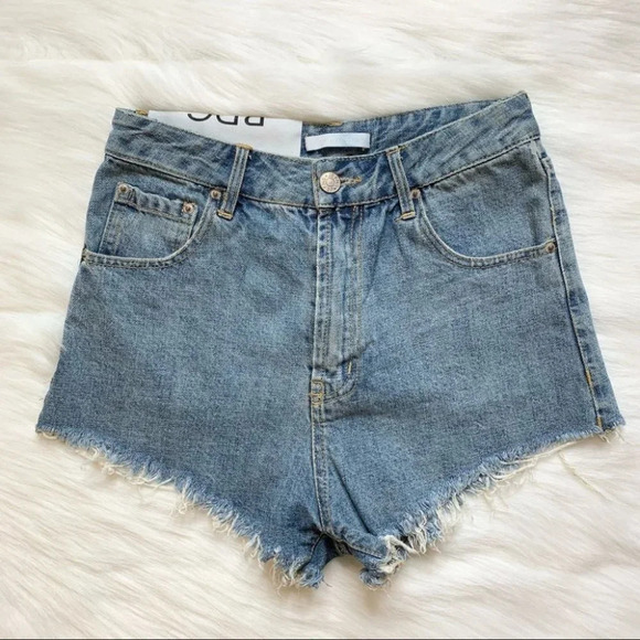 Urban Outfitters BDG Jean Shorts Jorts Distressed High Waist Cut off Denim Small - Picture 3 of 16